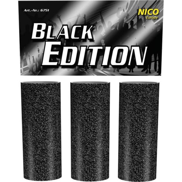 Black Edition - 3 glitzernde Tischknaller