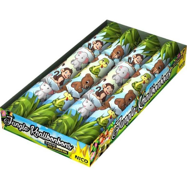 Jungle Knallbonbons - 4 hübsche Knallbonbons mit Tiermotoiven