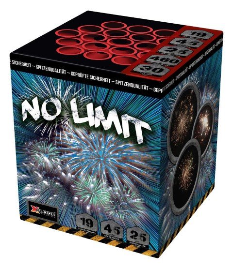 No Limit - XP5262 - 19 Schuss Feuerwerk mit viel Gold und farbigen Sternen