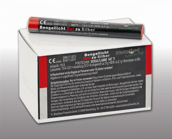 Pyrolager.de - Blackboxx Lanzenlichter Rot zu Silber