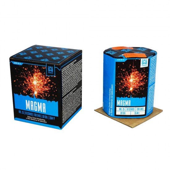 Magma - Neuheit 2021 - 10 Schuss rote Blinksterne mit Crackling