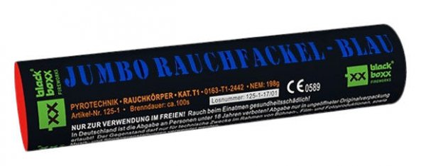 Jumbo Rauchfackel Blau mit zweiseitigen Rauchausstoss