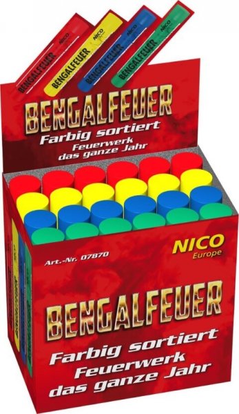 Bengalfeuer im Verkaufsdisplay