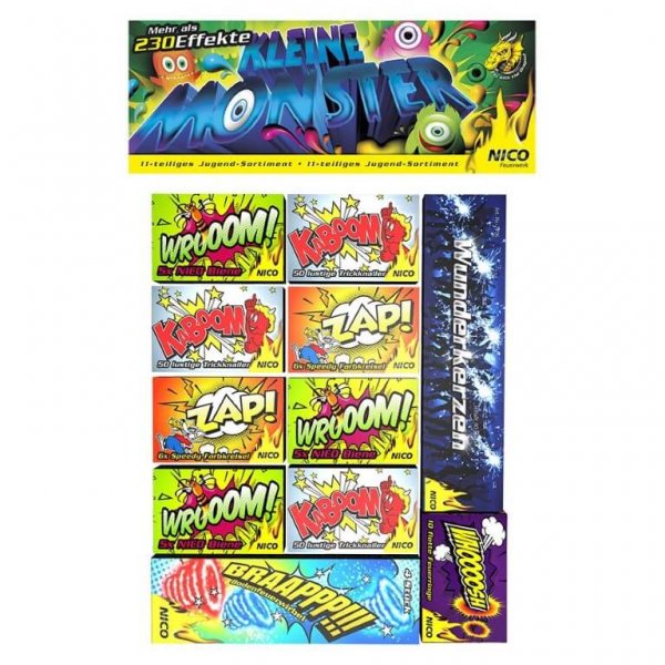 Kleine Monster - 230 teiliges Set Kinder und Jugendfeuerwerk F1