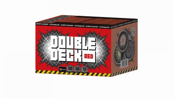 Double Deck Red - 36 Schuss Feuerwerk mit Crackling und Blutroten Sternen - XP5301