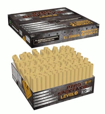 Pyro-Spektakel Level 4 - XXL Feuerwerk mit 120 Sekunden Brenndauer