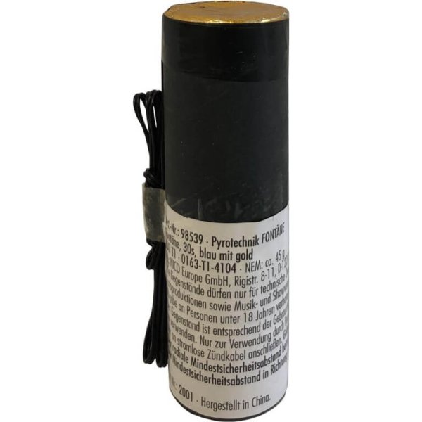 Goldfontäne mit blauer Basis - 30 Sekunden 3 Meter