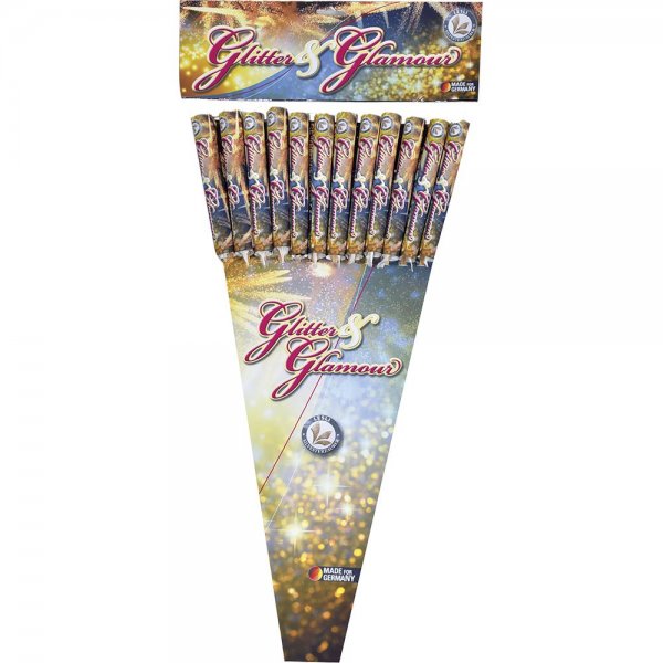Glitter and Glamour - 12 kräftige Feuerwerksraketen von Lesli