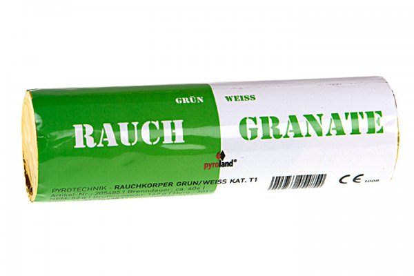 Rauchgranate Grün Weiß - Doppelrauch im Pyrolager.de