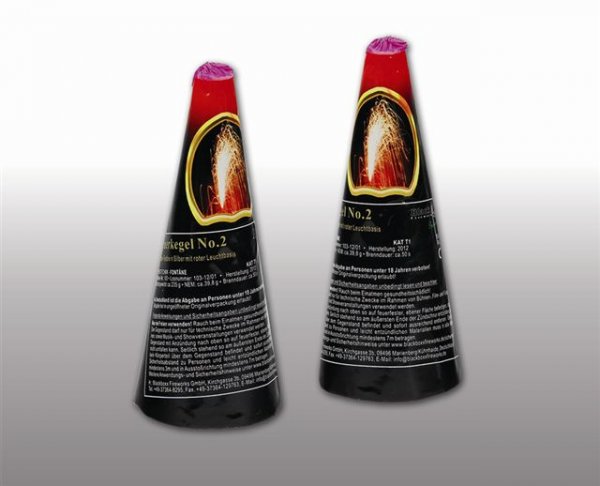 Pyrolager.de - Blackboxx Feuerkegel no2 - Silbervulkan mit roter Basis