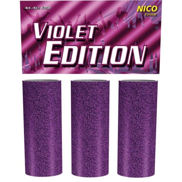 Violet Edition - 3 glitzernde Tischknaller