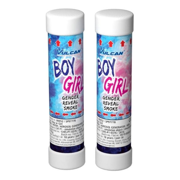 Gender Reveal Rauchfackel in den Farben Blau und Pink