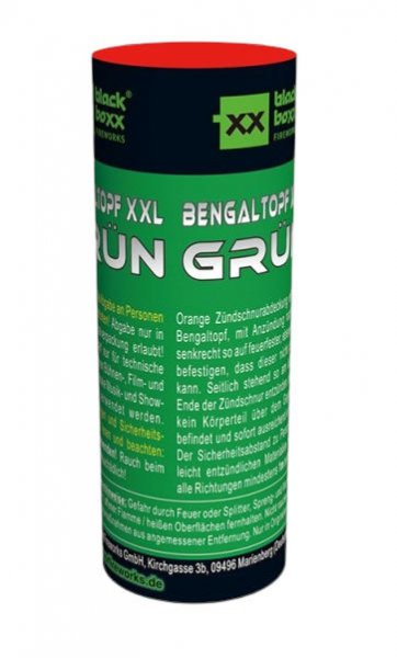 Grüner XXL Bengaltopf mit 60 Sekunden Brenndauer