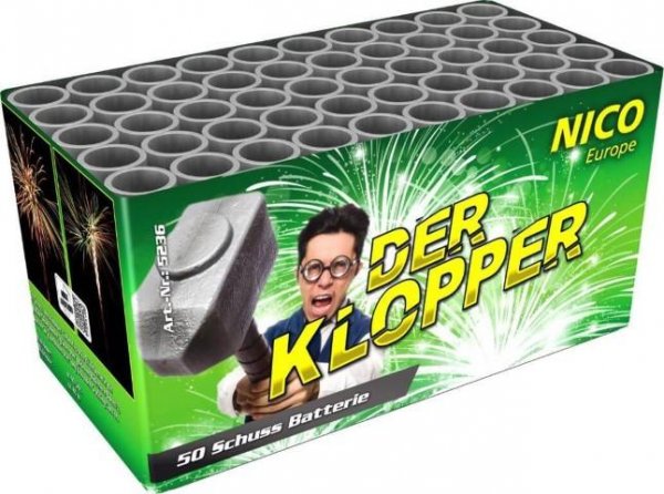 Der Klopper - 50 Schuss Feuerwerksbatterie mit kräftigen Effekten