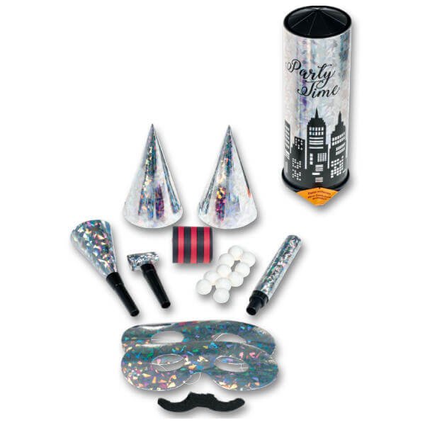 Tischbombe Party Time Silber