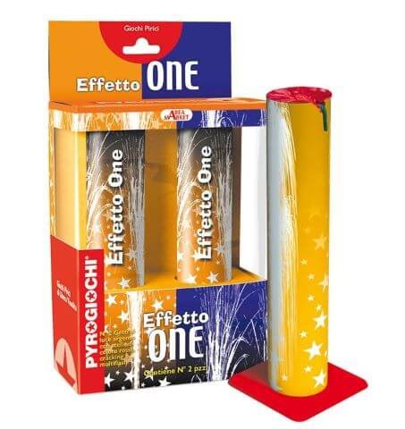 Effetto One - 2 leise Fontänen mit feinem crackling und roten Sternen