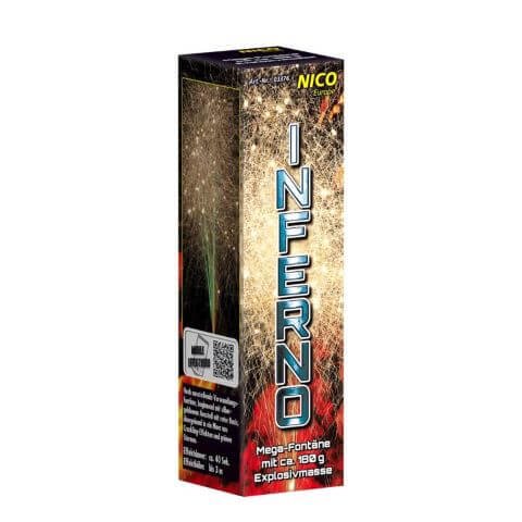 Inferno - Mega Fontäne mit roter Basis und Verwandlung zu Crackling