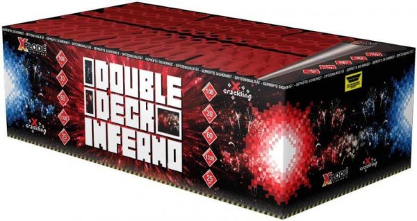 Double Deck Inferno - 106 Schuss Feuerwerk mit Crackling und farbigen Sternen - XP4458