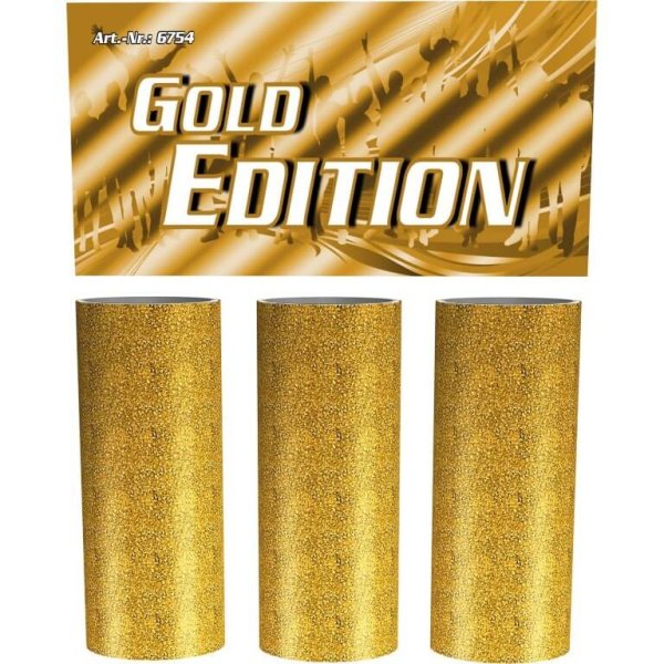 Gold Edition - 3 glitzernde Tischknaller