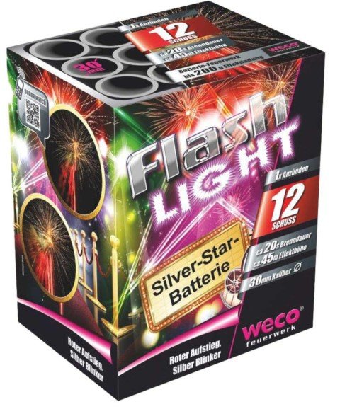 Weco Flashlight Feuerwerksbatterie mit silbernen Blinker Buketts