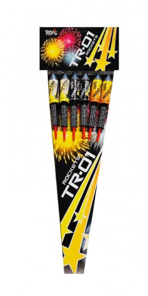 6 kräftige TR01 Raketen aus dem Hause Tropic Firework aus Polen