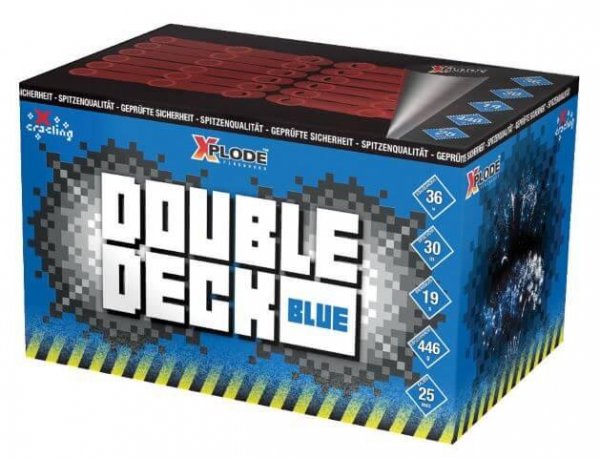 Double Deck Blue - 36 Schuss Feuerwerk mit Crackling und blauen Sternen - XP5304