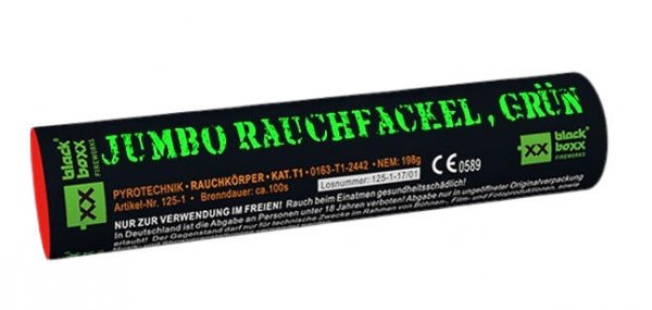 Jumbo Rauchfackel Grün mit zweiseitigen Rauchausstoss