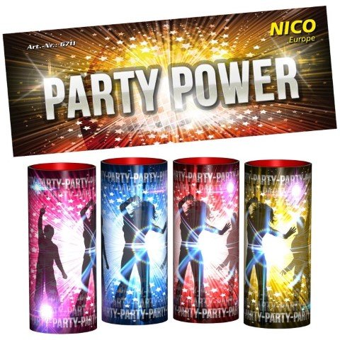 Party Power - 4 teiliges Set Tischfeuerwerk