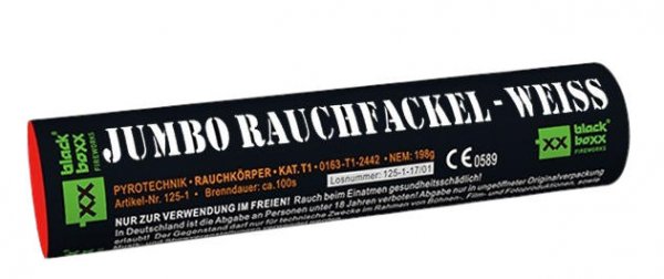 Jumbo Rauchfackel Weiss mit zweiseitigen Rauchausstoss
