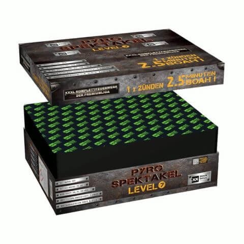 Pyro-Spektakel Level 7 - XXL Feuerwerk mit ca. 2,5 Minuten Brenndauer
