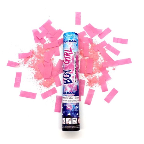 Gender Reveal Konfetti & Farbpuder - Shooter in Rosa