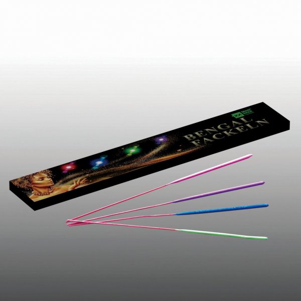 Bengalfackel in 4 kräftigen Farben