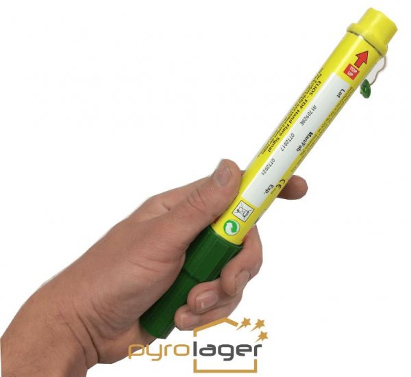 Magnesiumfackl in Grün (Bengalo)