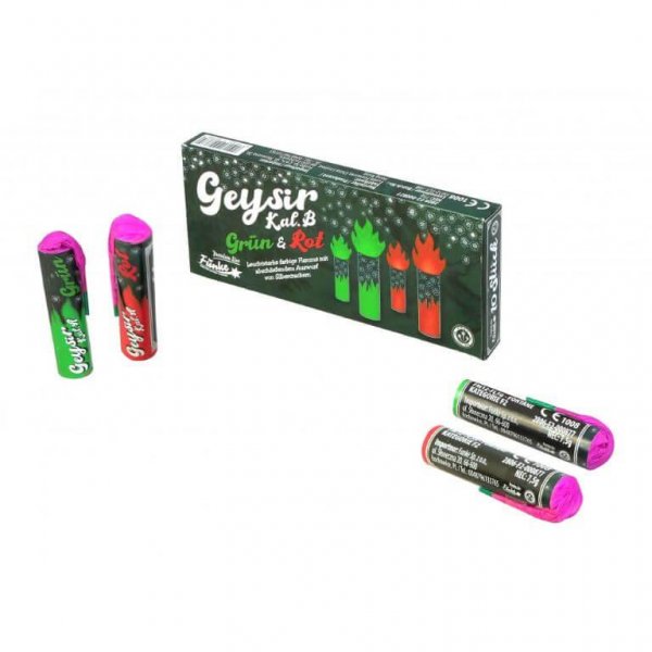 Geysir Kaliber B - 10 Bengal Fontänen mit Crackling Auswurf