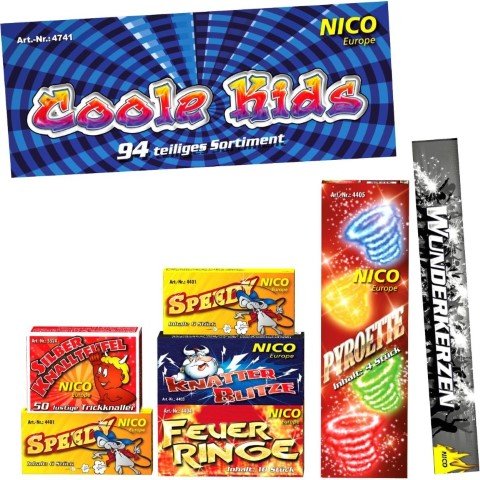 Coole Kids Kinderfeuerwerk Beutel mit 7 Schachteln