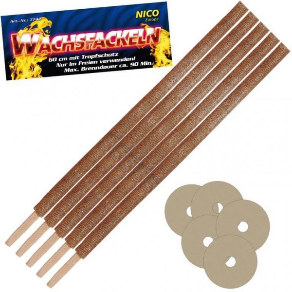 Wachsfackel 60cm - Ideal für die nächste Gartenparty