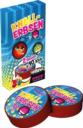 2x 10 Knallerbsen in der Dose in einer hübschen Verpackung