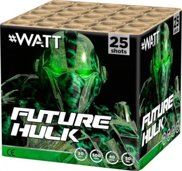 Future Hulk - Kräftiges 25 Schuss Feuerwerk der #Watt Reihe
