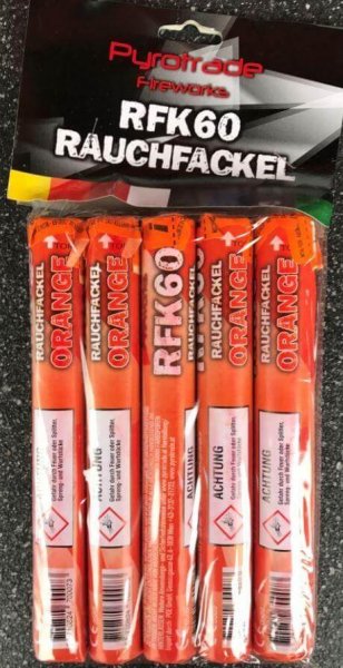 Rauchfackeln Orange - 5er Pack im Pyrolager.de