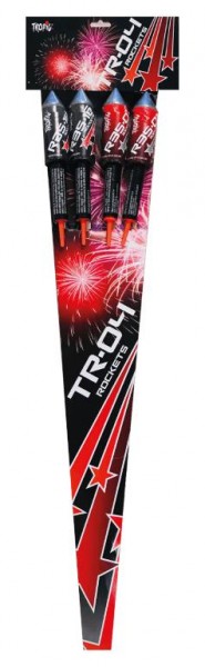 4 kräftige TR04 Raketen aus dem Hause Tropic Firework aus Polen