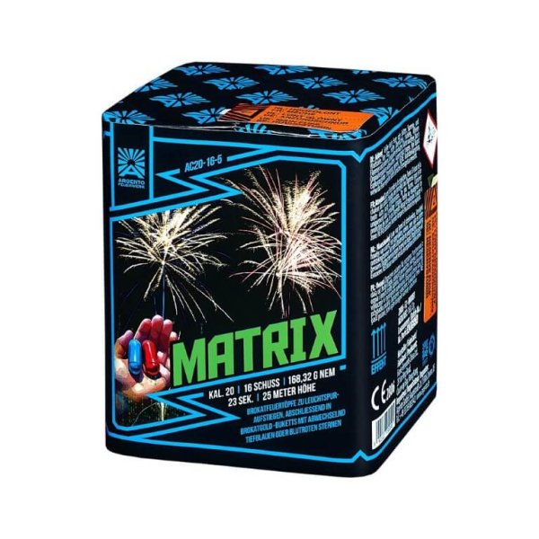 Matrix - 16 Schuss Feuerwerk mit tollen Brokat Effekten