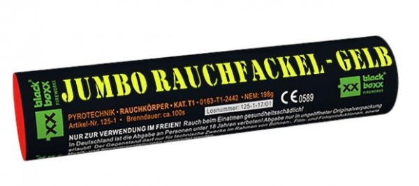 Jumbo Rauchfackel Gelb mit zweiseitigen Rauchausstoss