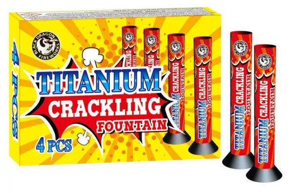 4 kräftige Crackling Fontänen - Titanium Crackling Fountains von Magnum