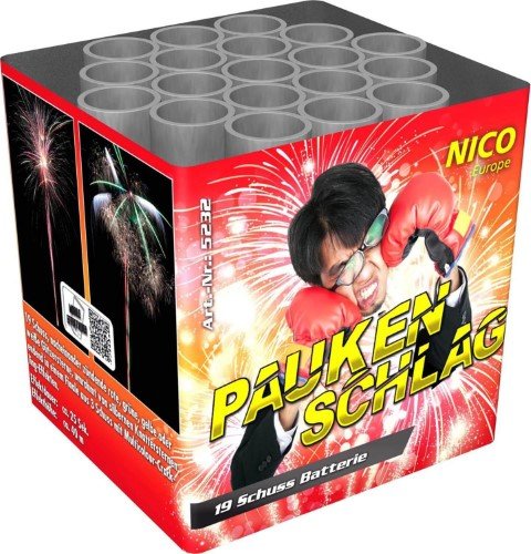 Paukenschlag - 19 Schuss Feuerwerksbatterie mit kräftigen Effekten