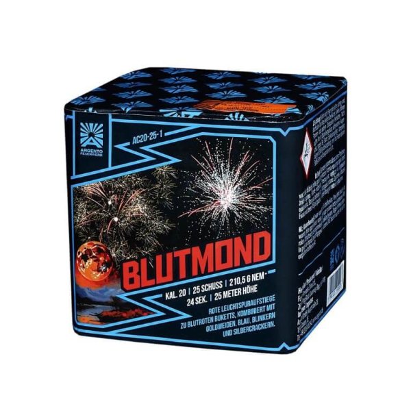 Blutmond - Feuerwerksbatterie mit blutroten Sternen