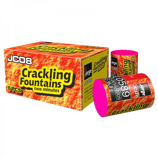 6 kleine Crackling Fontänen mit langer Brenndauer