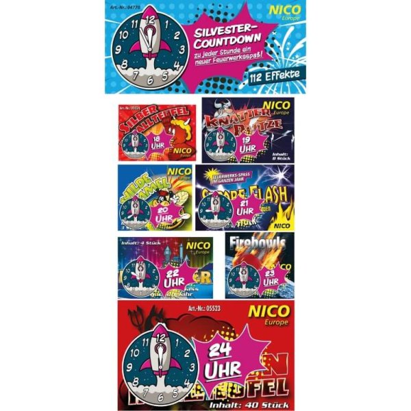 Silvester Countdown - 7 teiliges Set Kinderfeuerwerk