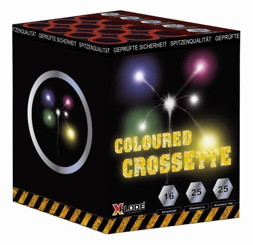 Coloured Crossette - 16 Schuss leises Feuerwerk