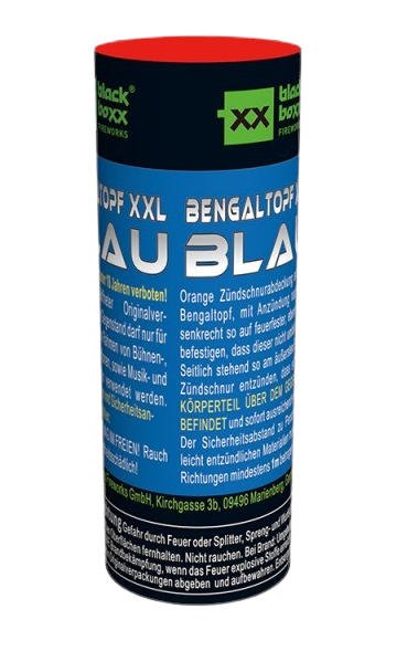 Blauer XXL Bengaltopf mit 60 Sekunden Brenndauer
