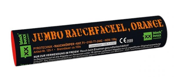 Jumbo Rauchfackel Orange mit zweiseitigen Rauchausstoss